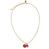 Golden necklace mystic soul eye burgundy